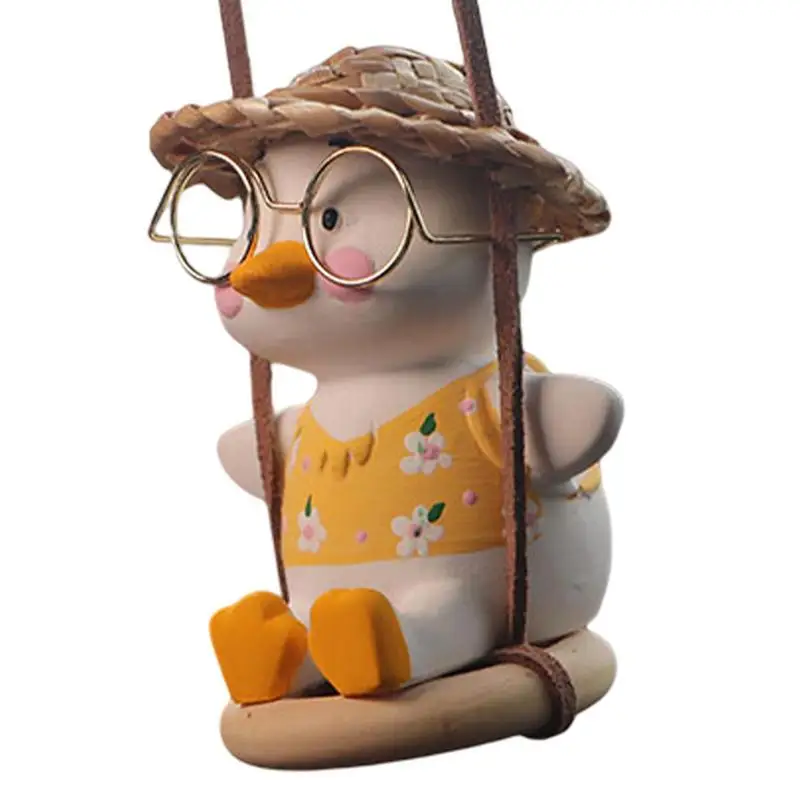 

Swinging Duck Car Hanging Ornament Car Duck Hanging Ornament Swing Car Ornaments With Glasses Duck For Outdoor Camping