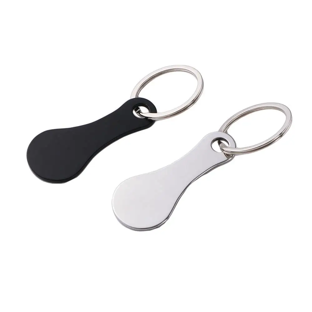 

Black Decorative Decorative Key Hook Stainless Steel Coin Holder Shopping Trolley Token Keychain DIY Shopping Cart Tokens