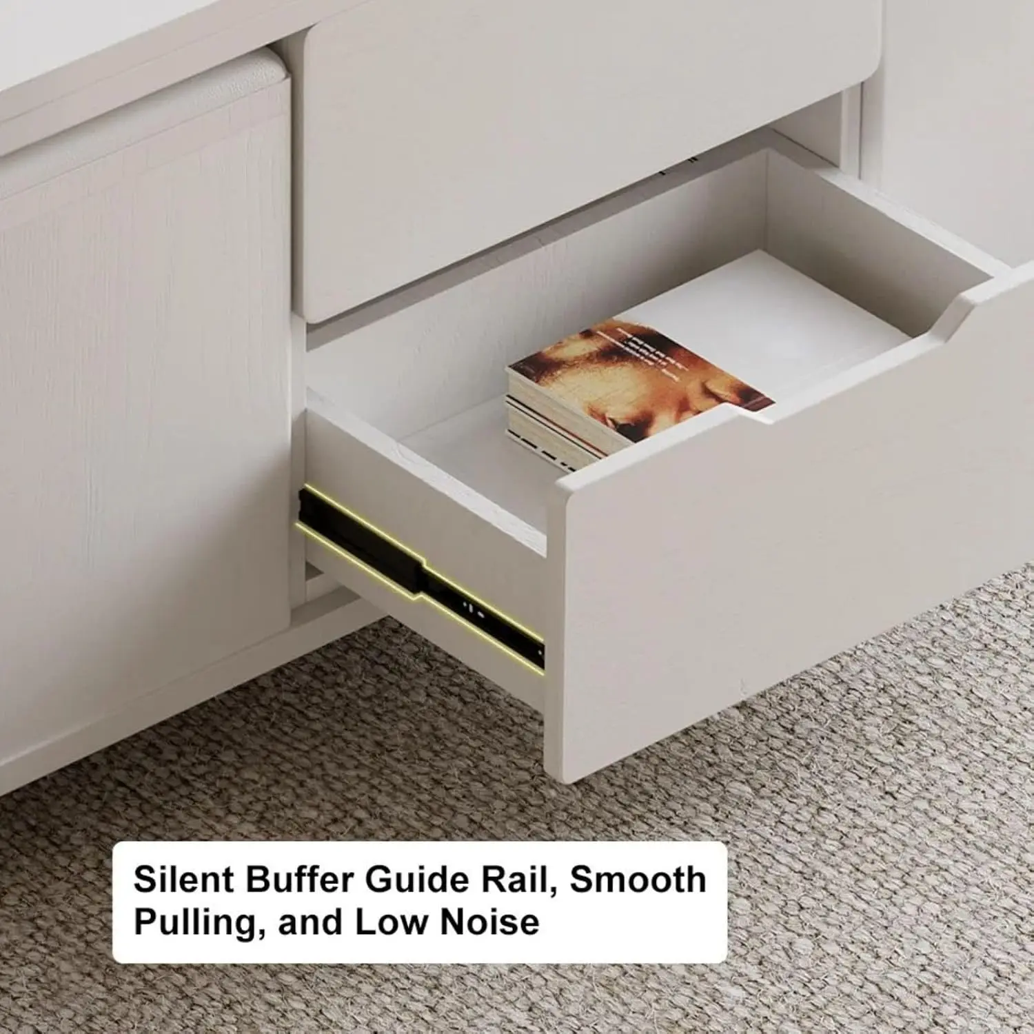 homary White Lift Top Coffee Table with Hidden Storage, 3 in 1 Multi-Function Modern Folding Center Table with 4 Stools and Cast 6