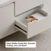 homary White Lift Top Coffee Table with Hidden Storage, 3 in 1 Multi-Function Modern Folding Center Table with 4 Stools and Cast 6