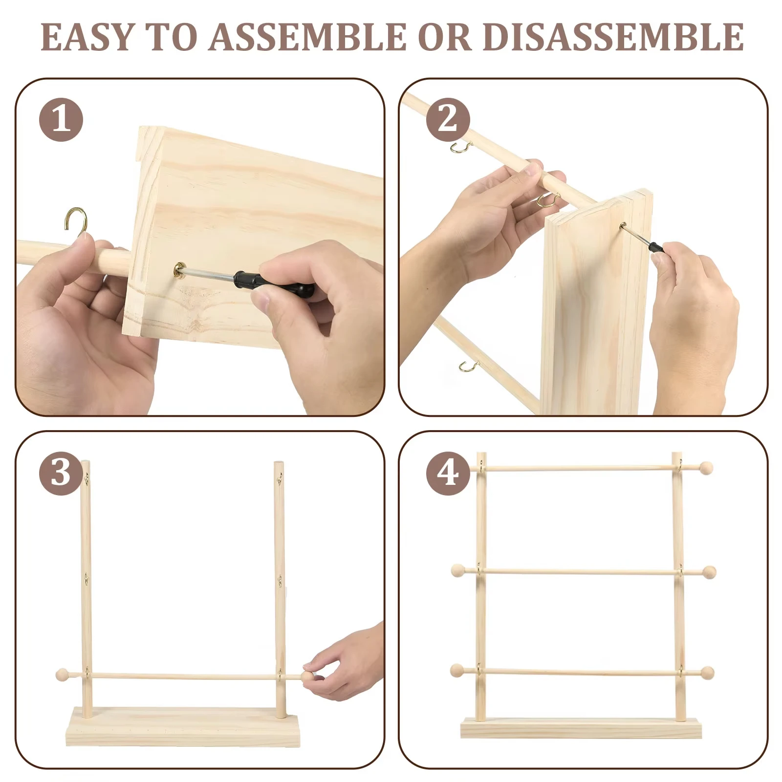 Ribbon Organizer Wooden Ribbon Holder Organizer Rack Smooth Surface Rack Holder Craft Spool
