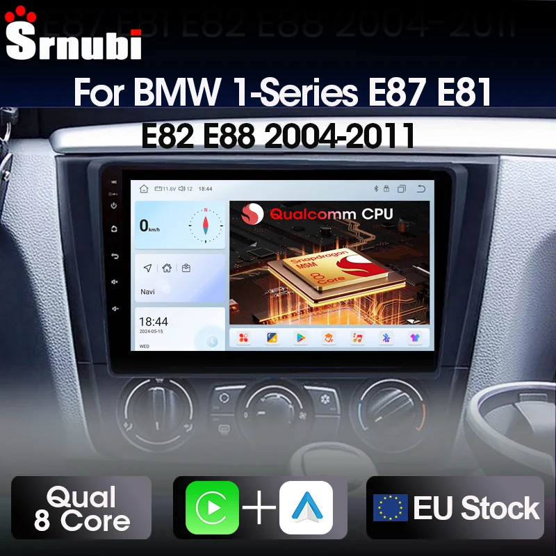 Srnubi Autoradio für BMW 1Serie E81 E82 E87 E88 2004-2011 Carplay Auto Multimedia Player Stereo Navigation GPS DVD Head Unit