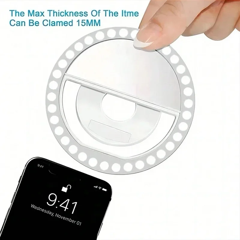 Rechargeable LED Selfie Ring Light for Makeup and Photography