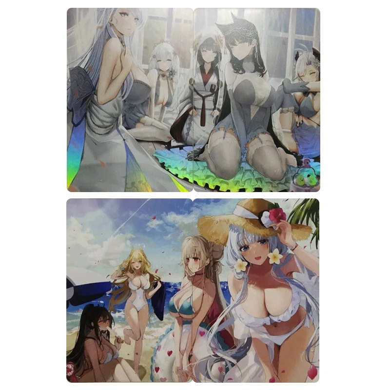 

DIY 4pcs/set Azur Lane Anime collection card IJN Atago USS St. Louis Bronzing Flash card Board game card toys Christmas gift