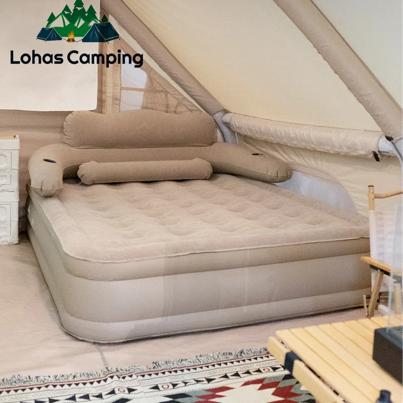 Inflatable Mattress Lohas Camping Air bed with Backrest Camping electric mat 40cm Automatic inflatable Air cushion bed