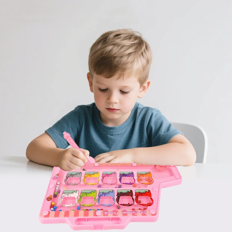 Magnetic Digital Bead Magnetic Maze Toy for Children's Puzzle Practice, Attention and Concentration Training Game for Ages 3-6 2