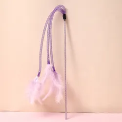 Interactive Feather Cat Toy with Bell - Bite Resistant and Fun (Lavender)