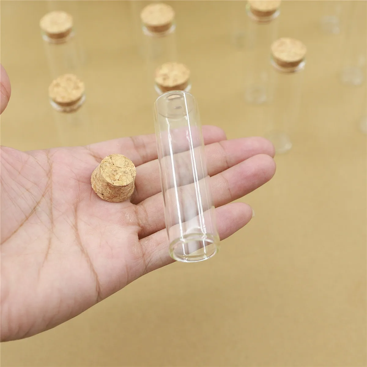 Glass Test Tube 50 pcs/lot 17*22*80mm Glass Bottle Cork Stopper Mini Bottles Small DIY Jars Wedding Decorative Vials 4