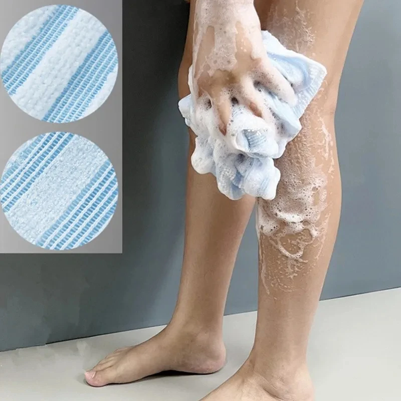 Exfoliating towel Exfoliating Washcloth Back Scrubber for Shower for Men Silver-ion Multi-Function Foam Bath Towel Ultra-Long Exfoliating Towels