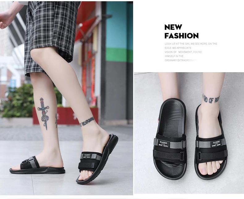 Summer New Men's Slippers Outdoor Beach Sandals Mens Lightweight Slides Men Casual Shoes Flip-flops Home Slippers Beach Sandals