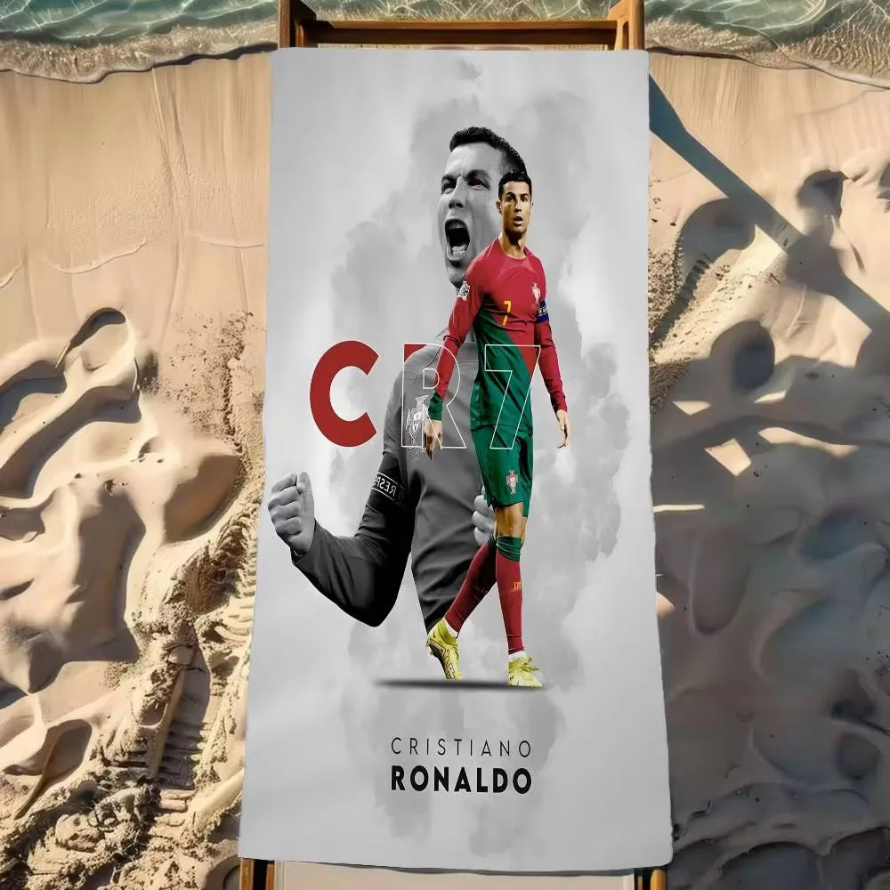 1pc R-Ronaldo 축구 비치 타월 축구 팬을 위한 빠른 건조 모래 없는 부드러운 마이크로 화이버 목욕 타월 수영장 여행 휴가