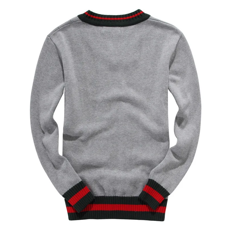 New Winter Men's Sweater Casual V-neck Fashion Embroidered Warm Sweater