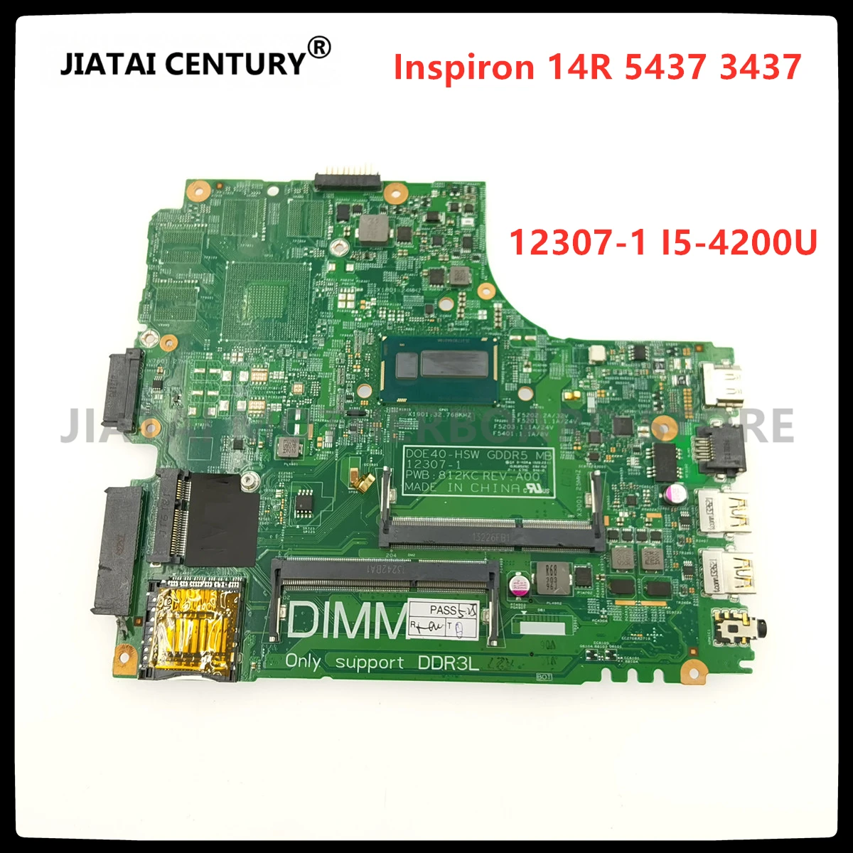 

12307-1 Материнская плата для ноутбука Dell Inspiron 14r 5437 3437 0YGRK4 YGRK4 CN-0YGRK4 W/ i5-4200U CPU 100% хорошо работает