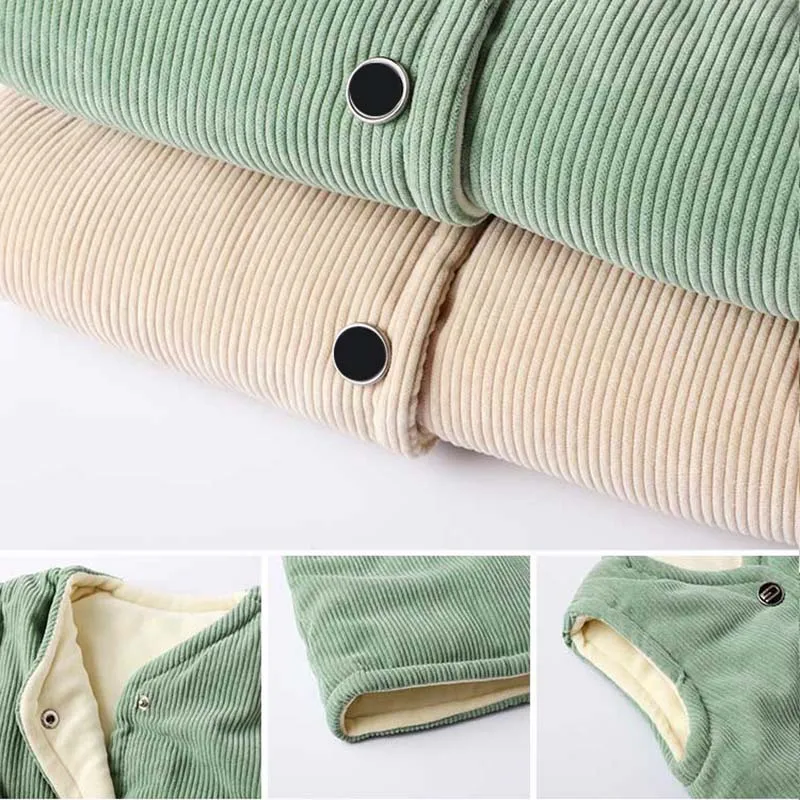 Corduroy Cotton Vest for Baby Autumn Winter Kids Cardigan Coats Boys Girls Waistcoat Infant Jacket Toddler Clothing Outerwear