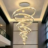 Modern Crystal Chandelier Lustre Stair Pendant Lights Duplex Architecture Living Room Pendant Lights Home Decoration Lighting 2