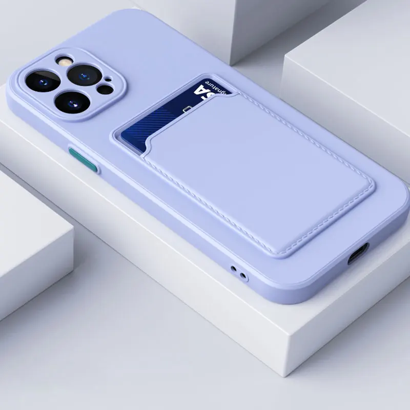 Candy Color Silicone Wallet Card Holder Phone Case - Soft and Stylish Cover