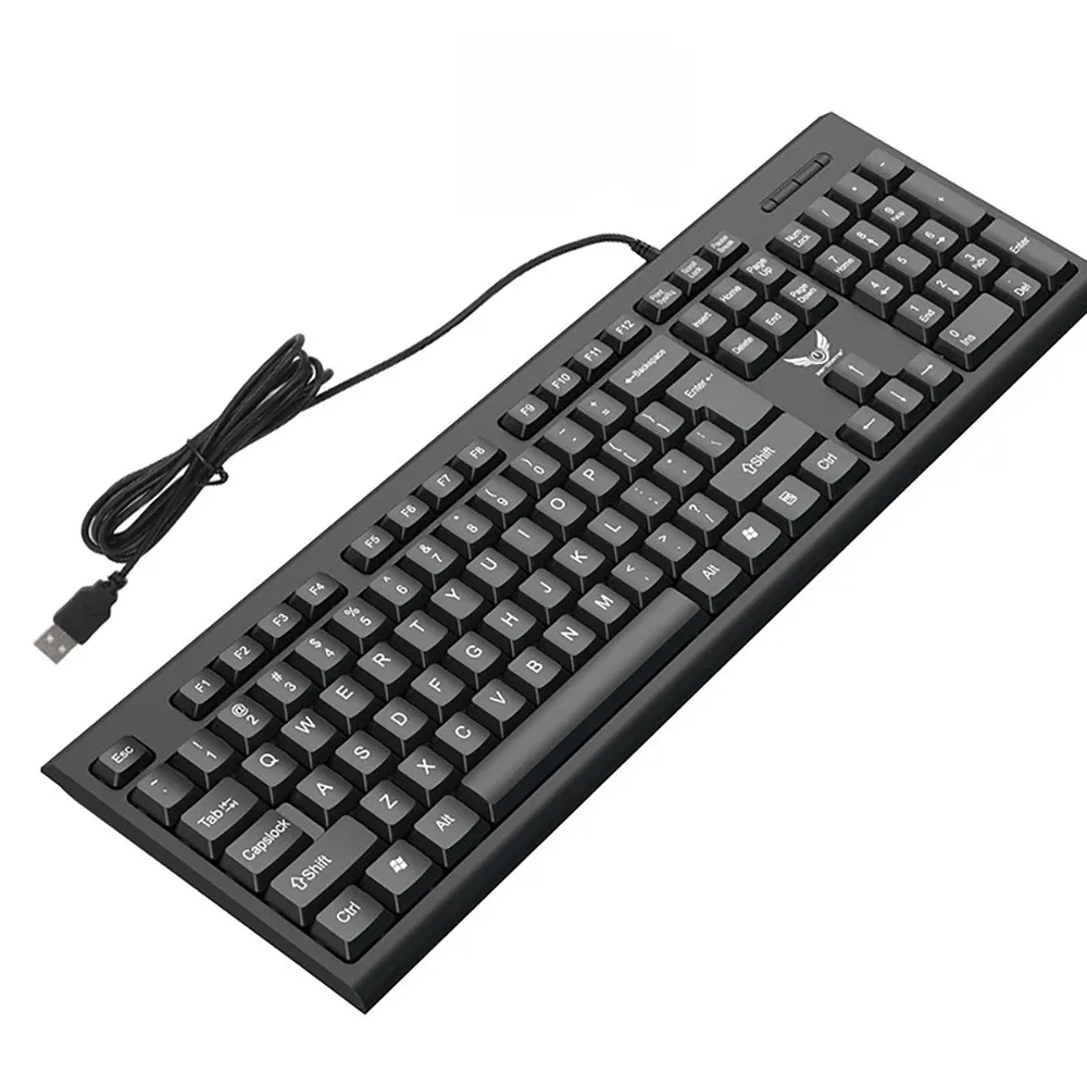 Teclado con cable de 104 teclas, teclado colorido RGB para juegos, teclado de sensación mecánica, teclado estándar para ordenador portátil Windows