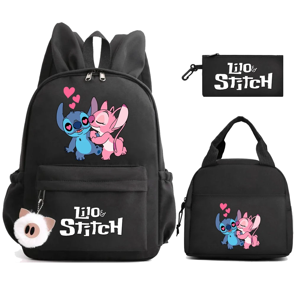 

3Pcs/set Disney Lilo Stitch Backpack Student Teen Girl Boy Children Lunch Bag Rucksack Women School Bags Kids Birthday Gift Toy