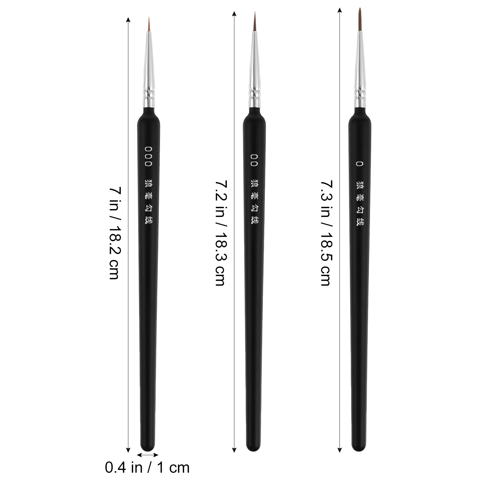 3 Pcs Micro Detail Paint Tiny for Nails Brush Kits Details Facial Watercolor Tool Set Suite 5