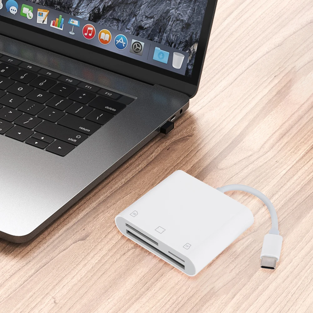3-in-1 Type-C To SD/TF/CF Memory Card Adapter SD Card Reader Memory Reader for iPad iPhone 15 MacBook and More USB-C Device