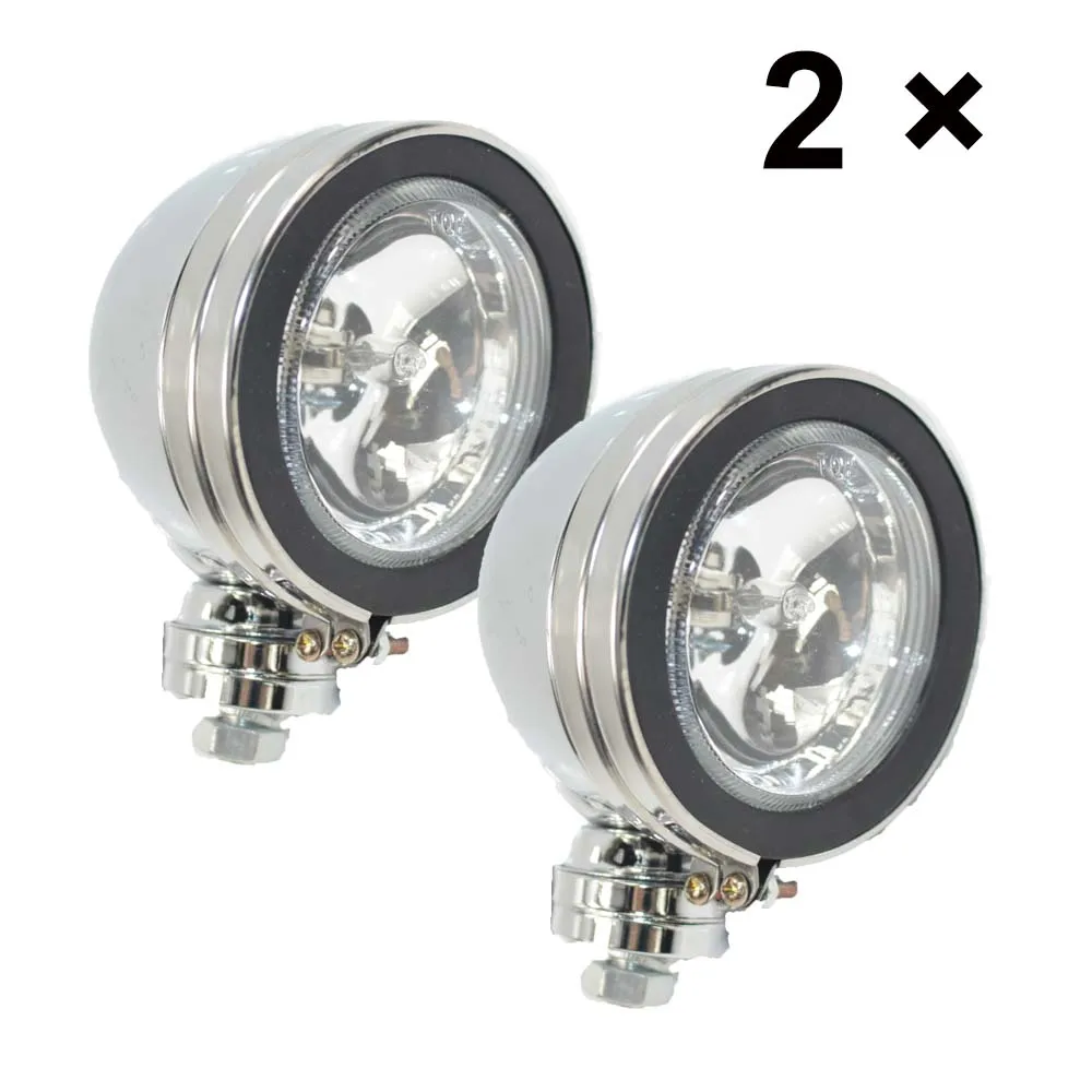

2x 4" White Light Car Spotlights Fog Chrome Angel Eye Halogen Spot Foglights