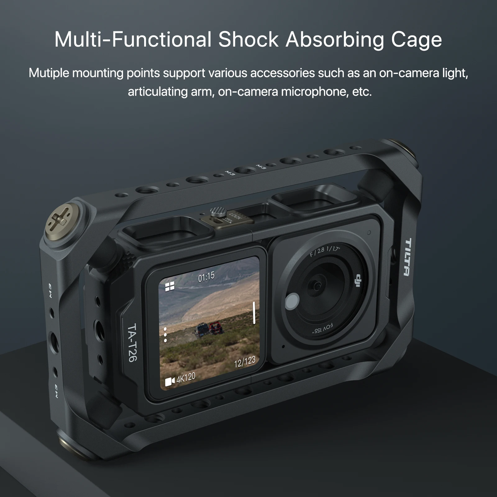 SmallRig Camera Cage for DJI Action 2 with Attached Power 3661