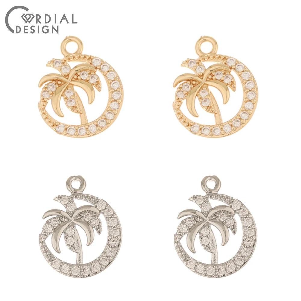 Cordial Design 50Pcs 12*14MM CZ Charms/Jewelry Accessories/Tree Shape/Earrings Pendant/Hand Made/Jewelry Findings & Components - cordial