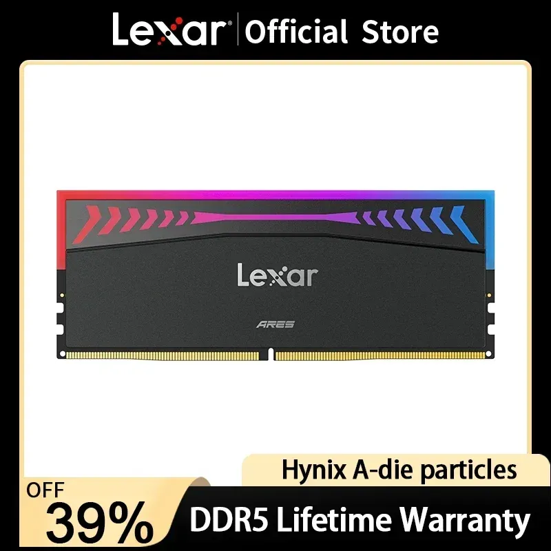 Lexar RAMs DDR5 CL26/CL28 Memory Strip 32G(16*2) Desktop 6000/64000/6800/7200/7600/8000Mhz Hynix Adie Vest Strip RGB Light Bar