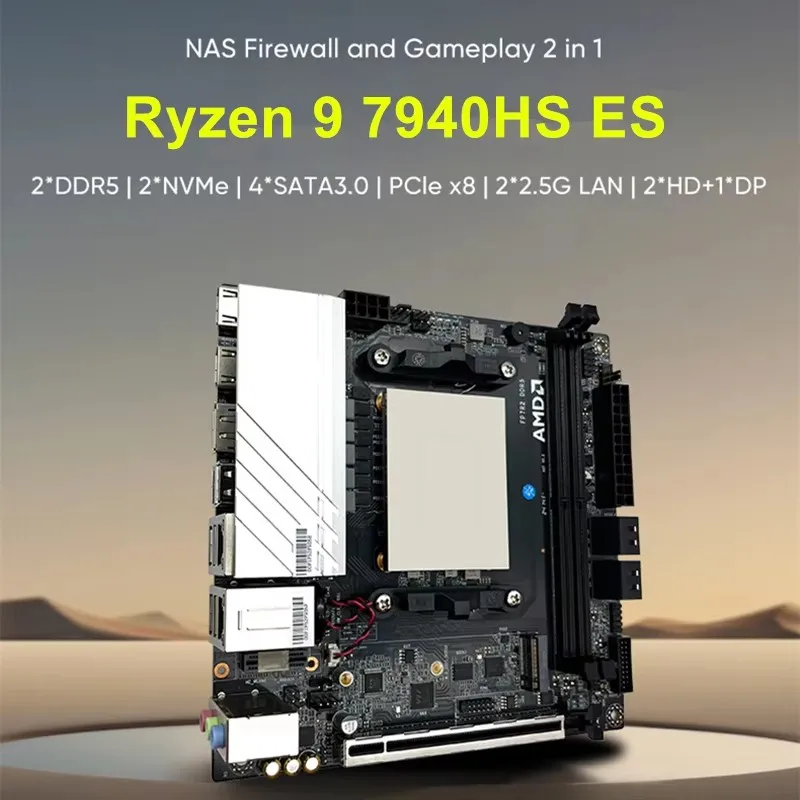Topton Motherboard AMD Ryzen 9 7940HS ES 7840HS ES 2xIntel i226-V 2.5G LAN 2xNVMe 4xSATA3.0 2xDDR5 2xHDMI2.1 Mini ITX Soft Route 2