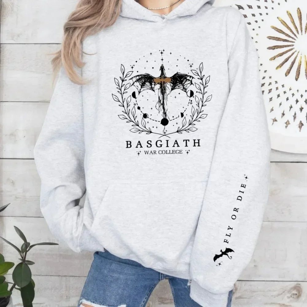 2025 Felpa con cappuccio autunno/inverno da donna Felpa quarta ala Basgiath War College Dragon Knight Felpa con cappuccio Fantasy Gift Pullover unisex 3