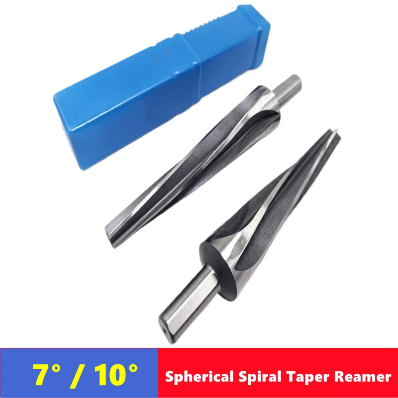 7 degree/10 degree HSS spherical spiral taper reamer, suitable for deburring machine tools for automotive and truck towing rods