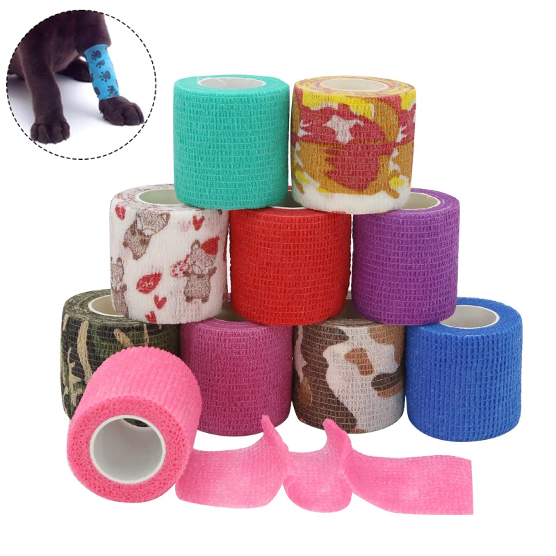 Claw Pattern Printed Self Adhesive Elastic Bandage 4.5m Non-Woven Finger Knee Sports Wrap Tape Dogs Cat Leg Paw First Aid Kit elastic bandage wrap tape