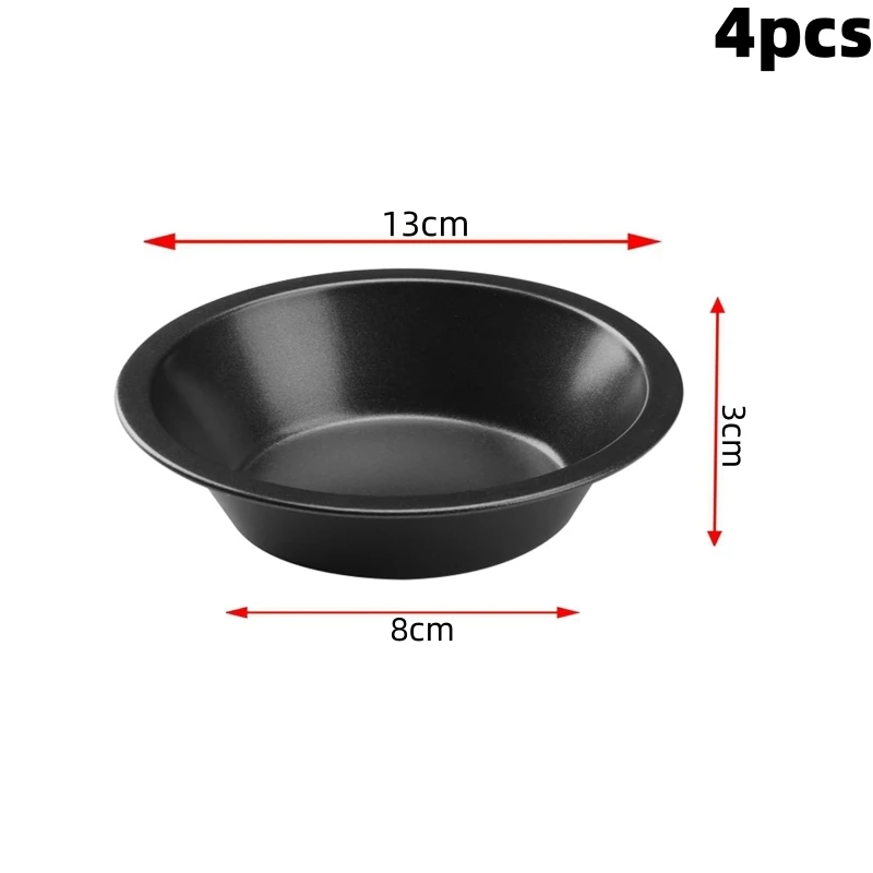 4pcs Hamburger bun baking pan Round cake oven mold Non-stick baking pan Household oven round mold