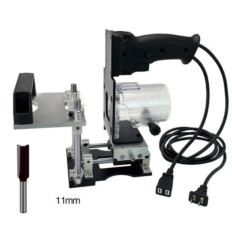 Cheap 2 in 1 Slotting Bracket Invisible Fasteners Woodworking Trimming Machine Hole Slotting Wardrobe Cupboard Punch Locator N