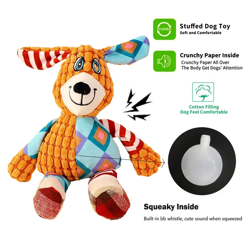 Cute Plush Toys Animal Shaped Dog Chew Squeaky Toys Whistling Involved Funny Pets Interactive Teeth Cleaning Toys Supplies 3