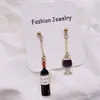 1 Pair Asymmetrical Wine Beer Earrings Mini Food Coffee French Fries Dangle Drop Earrings Jewelry Gifts for Women Girls 2