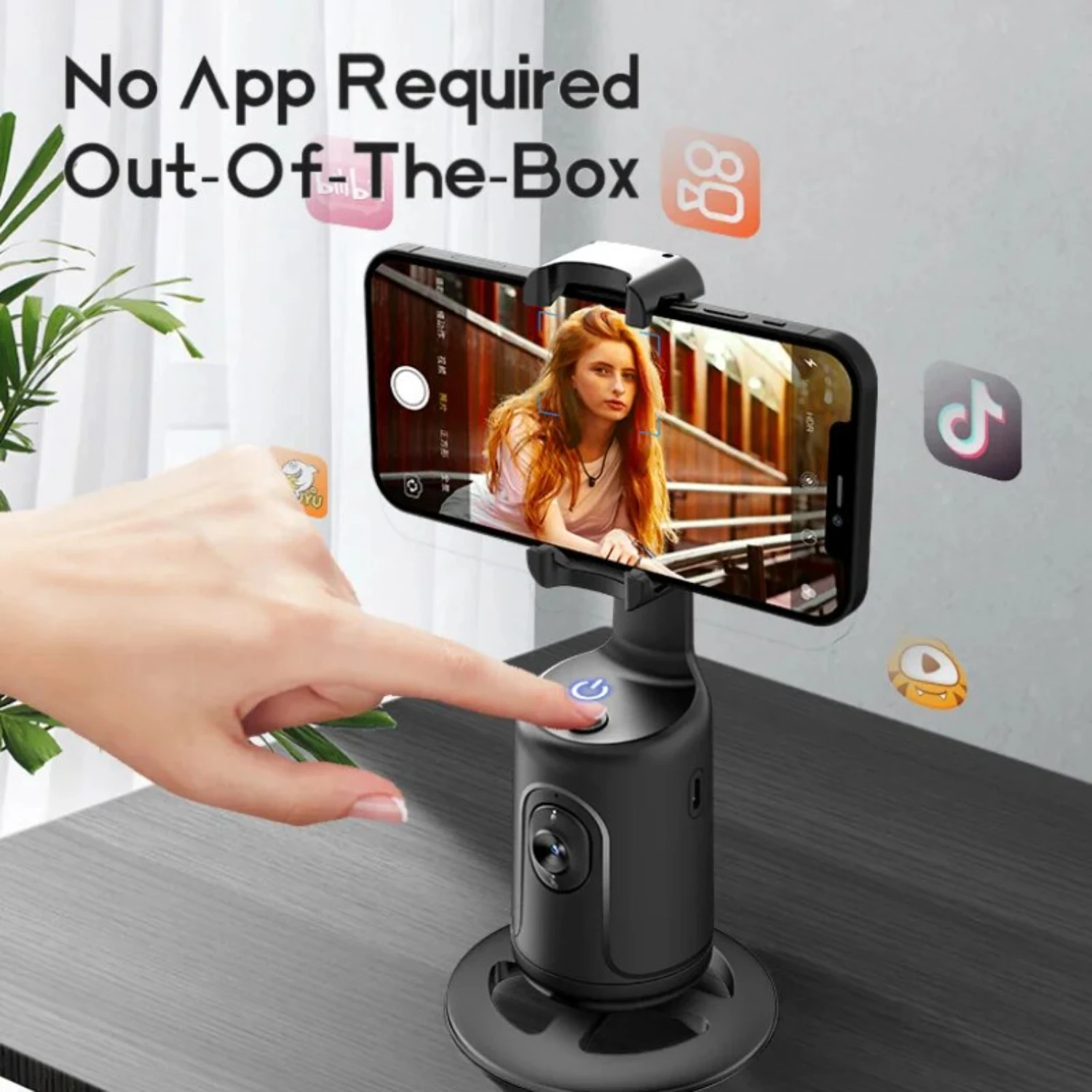 Intellig Ai Mini Selfie Stick Automatic Tracking Shooting Degree Rotation Intelligent Follow Live Phone Bracket Gimbals