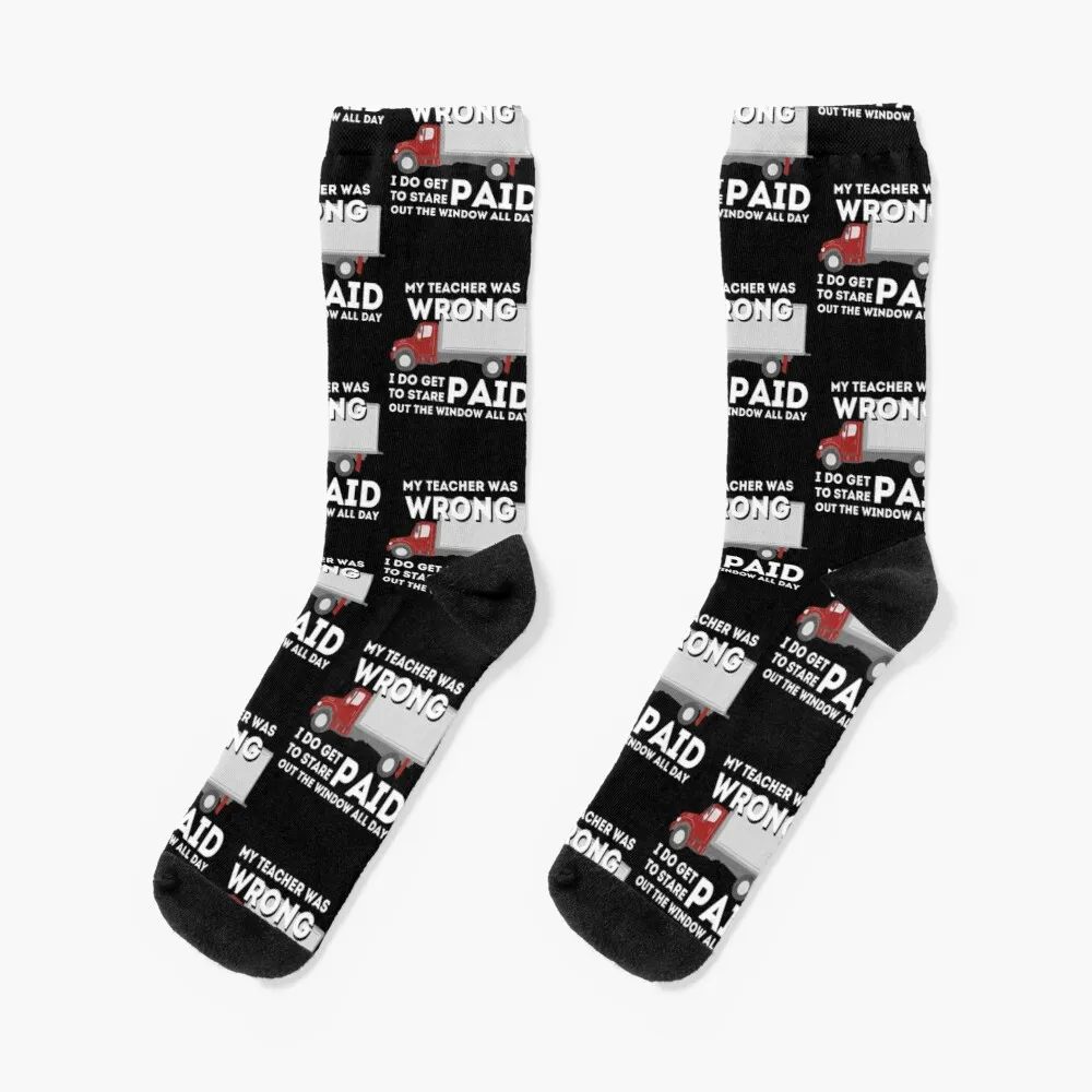 

Trucker Get Paid Truck Driver Father Dad Gift Socks Fashion Socks Men'S Sock