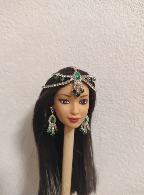 Need 15days process time New Handmade Toy necklace Earrings Crystal diamond accessories for your 1/6 scale BB FR dolls BBMOD32
