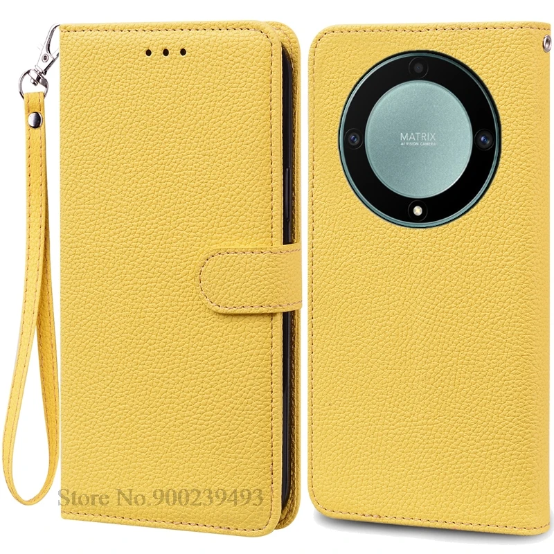 Luxury Leather Flip Wallet Cover for Honor X9A 5G - Premium Silicone Protection
