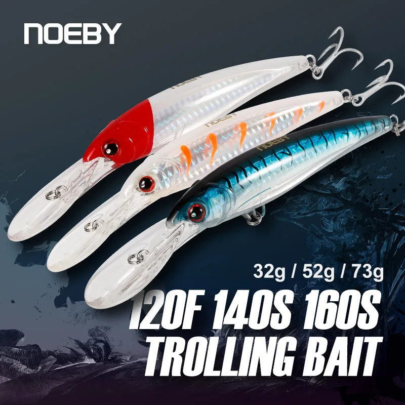 NOEBY 120mm Schwimmende 140mm 160mm Langsam Sinkende Minnow Angeln Lockt Künstliche Köder Trolling Wobbler Meer Winter angeln Köder