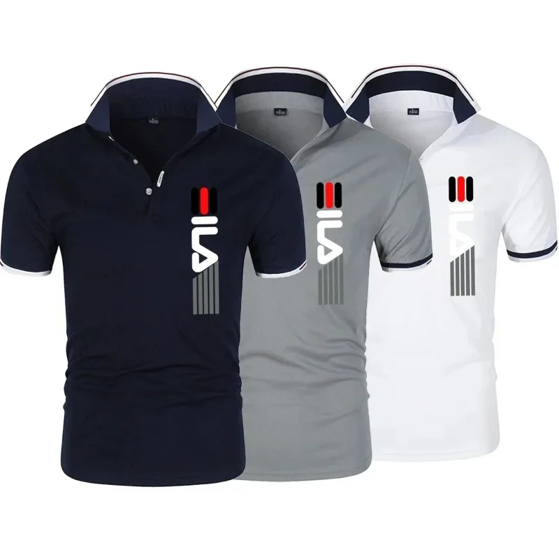 Polo de verano para hombre, con solapa, estampado, manga corta, informal, de negocios, a la moda, corte ajustado.