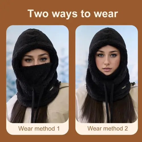 Winter Warm Balaclava Thermal Windproof Hood Motocycle Face Cover Polar Fleece Adjustable Cycling Neck Moto Full Mask Outdoor - Image 3