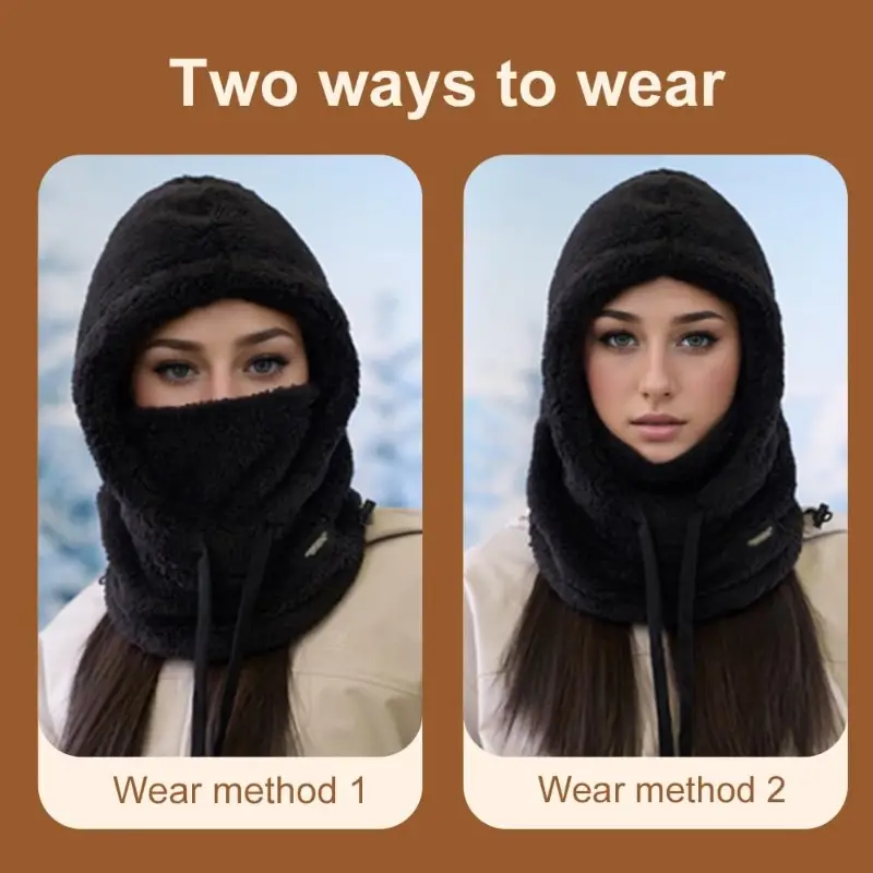 Winter Warm Balaclava Thermal Windproof Hood Motocycle Face Cover Polar Fleece Adjustable Cycling Neck Moto Full Mask Outdoor - Image 3