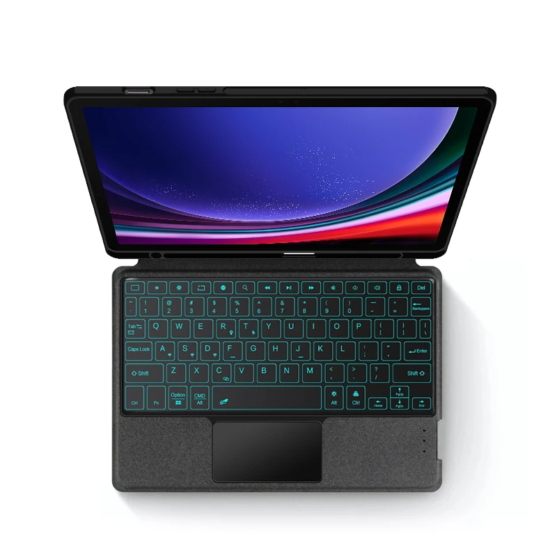 Teclado Mágico Inteligente para Samsung Galaxy Tab Capa Protetora para Tablet Português Hebraico Francês s9 11 Sm-x710 X716b X718u - Imagem 5