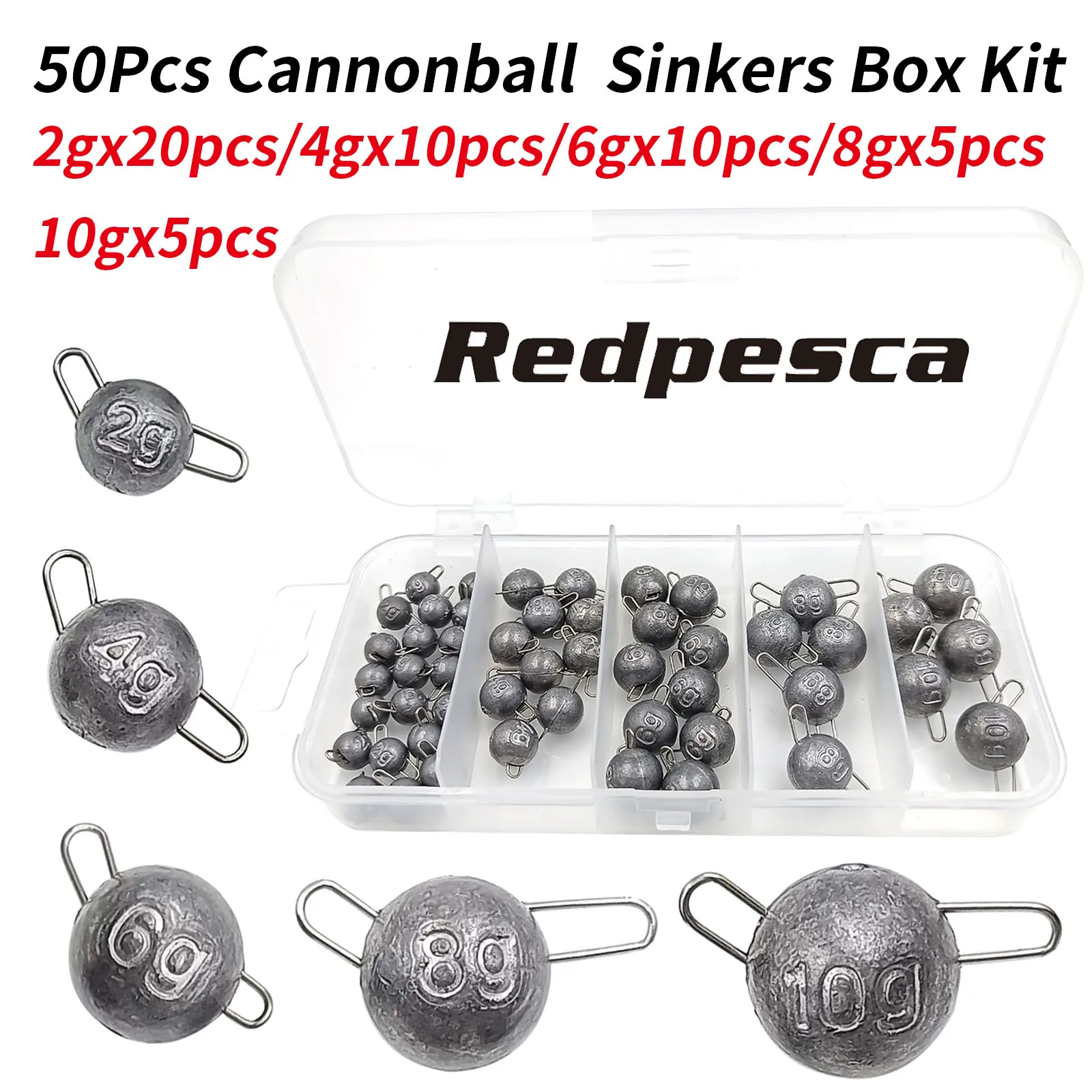 50/40/35 Cannonball Fishing Weights Sinkers Quick Set Up Jig Head