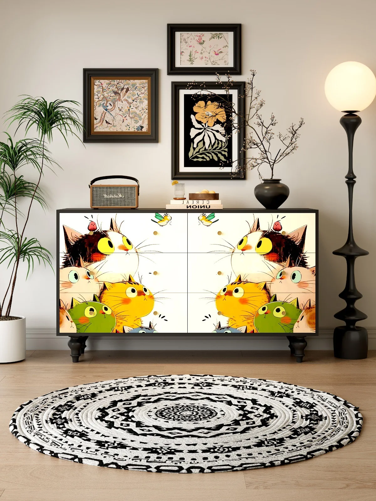 chest of drawers, bedroom multi-functional locker, dining side , living room wall storage