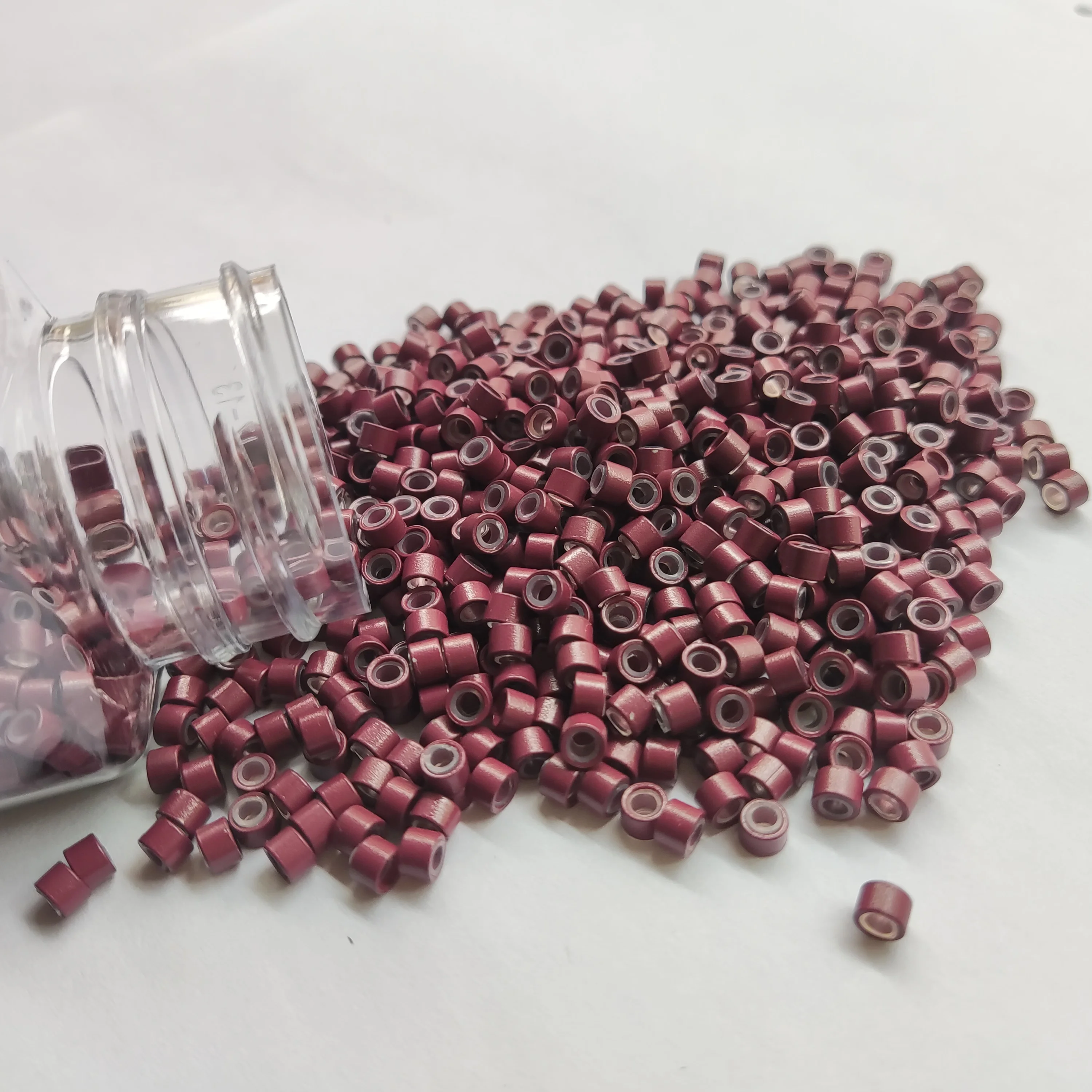 4.0mm Silicon lined Micro Rings Silicone Links Beads For Feather Shoe lace I tip stick Hair Extension tools 5