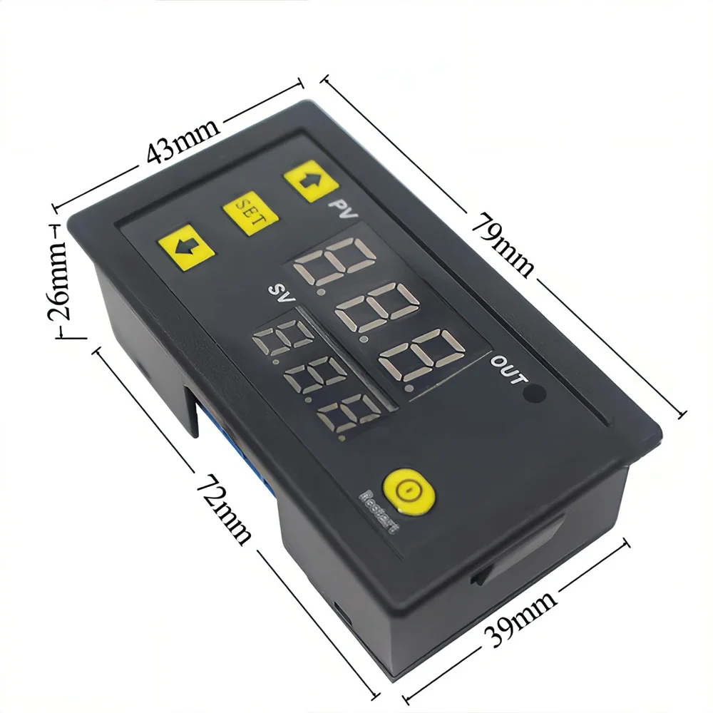 Compact Digital Temperature Control LED Display Thermostat with Heat/Cooling Functionality