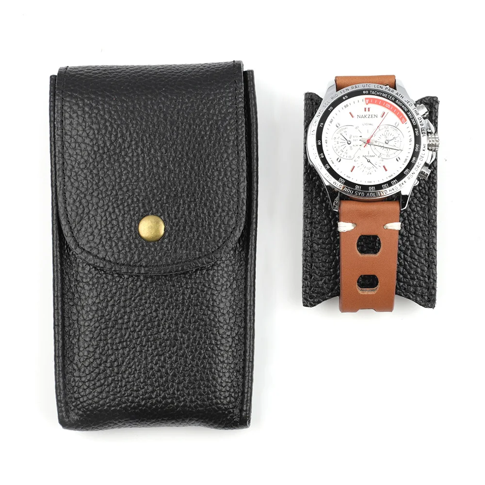 Travel Watch Organizer | Handmade Genuine Leather Watch Box Bracelet Storage Bag Portab... - SKU TWO01932 - UGI Packaging
